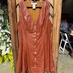 Flying Tomato Rust Button-Down Mini Dress